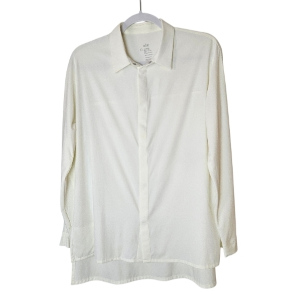 Aday Something Cool Long Sleeve Snap Closure Oversized Top Cooling Wicking Sz S - Picture 7 of 14